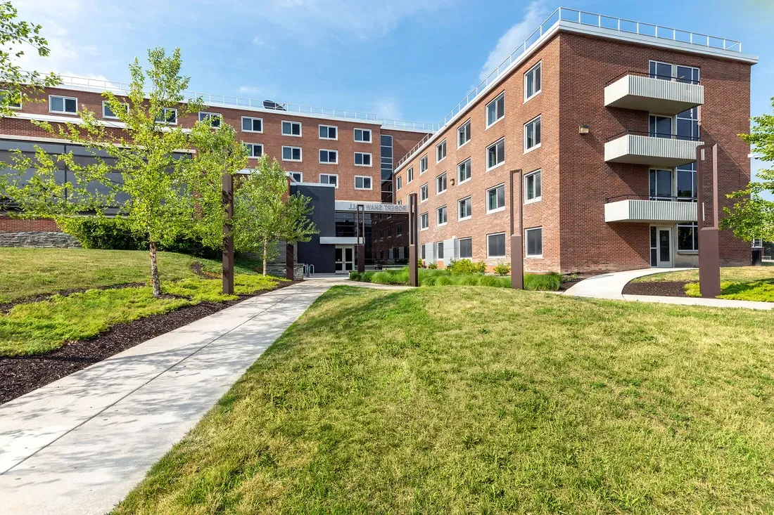 Exterior of Robert Shaw residence hall.